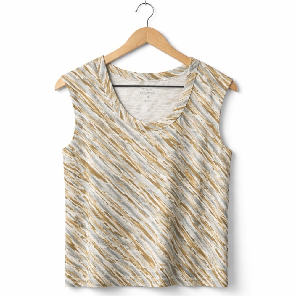 Banana Republic Gold, Gray, and Cream Tank Top (005)